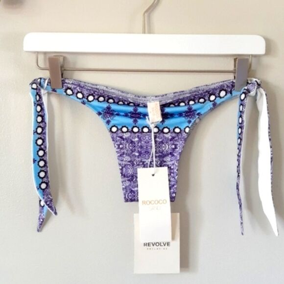 Rococo Sand x REVOLVE Tie Bottom Bikini in Ultra Marine (purple, blue) size smal - Picture 3 of 16